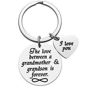 Stainless Steel Engraved Grandmother Love Forever Keychain Infinity Symbol Heart Pendant Gift For Granddaughter Grandson