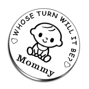 Pièce de décision en acier inoxydable pour nouveaux parents avec motif Mommy et bébé