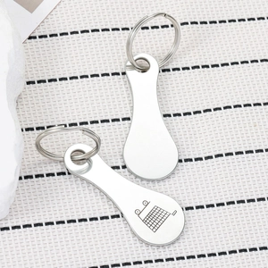 Porte-Clés Jeton de Caddie en Acier Inoxydable Débloqueur de Chariot de Courses Créatif en Métal Portable Anneau de Clé