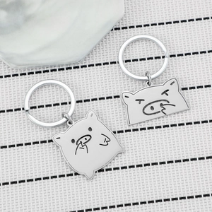 Funny Stainless Steel Pig Keychain Cute Cartoon Picking Nose Piggy Pendant For Couples Friends Backpack Ornament Jewelry