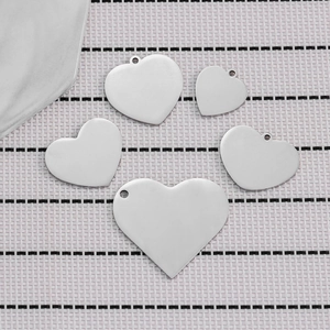 Stainless Steel Heart Shaped Blank Pendant Only Without Chain Mirror Polished Metal Keychain Accessory For DIY Jewelry Making