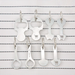 Stainless Steel Trolley Token Keychain Shopping Cart Release Key Bottle Opener Heart Pattern Shopping Token For Supermarket
