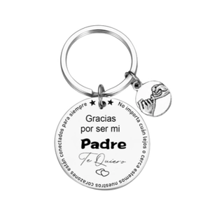 Porte-clés en Acier Inoxydable Gravé en Espagnol Pendentif Promesse Petit Doigt Cadeau Famille Père Mère Frère Ami