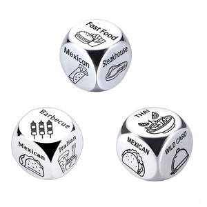 Stainless Steel Food Decision Dice Dating Gift For Couples Novelty Decision Maker Metal Dice Fun Tabletop Desk Ornament