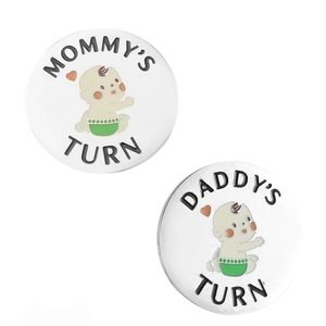 Moneta Decisionale per Bambini in Acciaio Inossidabile Mommy's Daddy's Turn Doppia Faccia Neonato Moneta Commemorativa Regalo