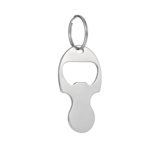 Multifunctional stainless steel trolley token keychain with integrated bottle opener