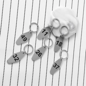 Diamond shaped stainless steel number tags set for hotel keys and creative DIY gifts