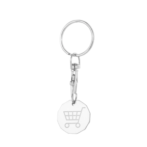 Stainless Steel Trolley Token Keychain Supermarket Shopping Cart Unlocker Portable Key Ring Metal Shopping Token Coin Pendant