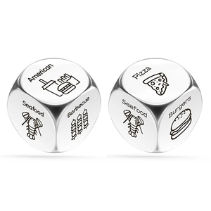 Stainless Steel Food Decision Dice For Couples Creative Metal Meal Choice Game Fun Kitchen Dining Table Ornaments Gifts
