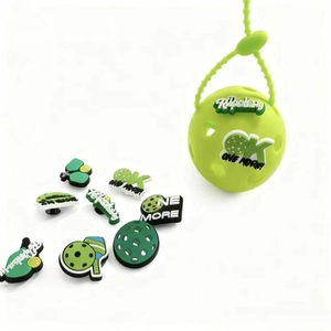 Set d'accessoires de pickleball en silicone avec pochette boule vert fluo pour sacs
