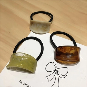 Minimalist Resin Marble Pattern Hair Ties For Women Korean Style High Elasticity Hair Rings Retro Headwear Accessories