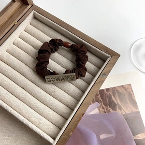 Rhinestone Letter CHANCE Hair Scrunchies For Women Premium Fabric Hair Ties Elastic Seamless Ponytail Holder Accessories