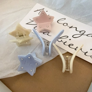 Set de pinzas para el cabello con estrellas y alas en colores Morandi y cristales