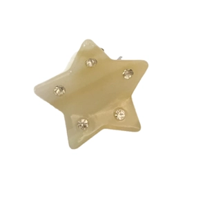 Pinza para el pelo con forma de estrella, patrón de mármol y brillantes diamantes