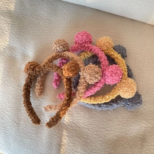 Soft teddy fleece cat ear headbands in multiple colors for winter hair styling