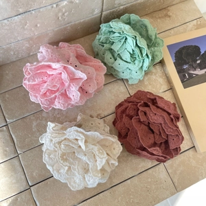 Elegant floral hair claw clips with hollow embroidery in four assorted colors