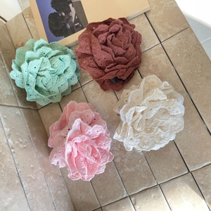 Women Elegant 3D Fabric Rose Hair Claw Clip Handmade Embroidered Flower Alloy Hair Accessory For Dating Sweet Hair Clip