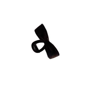 Elegant black velvet bow hair clip for women with classic minimalist design on white background