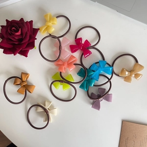 High Elasticity Resin Bow Scrunchies Handmade Fashionable Hair Ties For Women Sweet Bowknot Hair Accessories For Girls Daily Styling