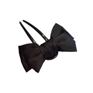 Elegant black fabric bow U-shaped hair pin for Hanfu and traditional Chinese hairstyles