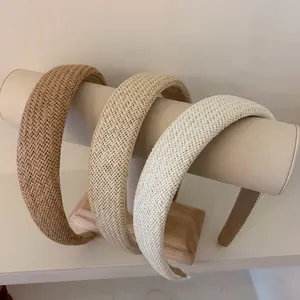 Cerchietto Intrecciato Largo Coreano per Donna Retro Fatto a Mano Fascia in Tessuto Twist Stile Semplice Accessori per Capelli Vacanze Estive