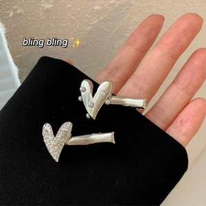 Süße Herzform Haarspange Damen Legierung Strass Kunstperle Entenschnabelclip Elegante Haarschmuck Mode Kopfschmuck