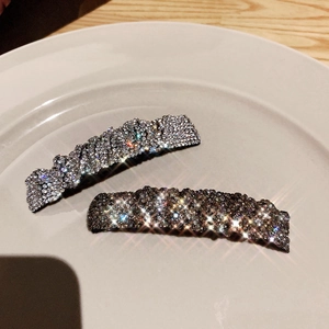 Elegant Alloy Rhinestone Hair Clip For Women Sparkling Geometric Rectangle Barrette Korean Style Hair Accessories Gift