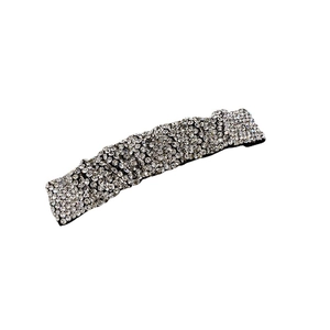 Elegant rhinestone bobby pin with sparkling crystals on a black base for women hair