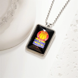 Basketball Motivierende Zitat Metall Schlüsselanhänger Halskette Silber Rahmen Rechteckiger Anhänger Sportlicher Schmuck Für Fans Herren Damen Geschenk