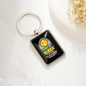 Baseball Inspirational Quote Keychain Necklace Alloy Motivational Sports Jewelry For Men Women Fans Gift
