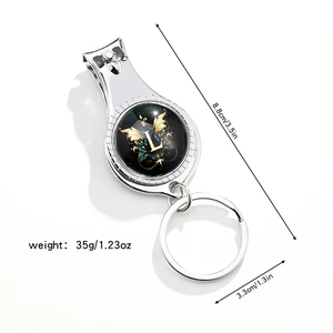 3-in-1 multifunctional keychain with nail clipper and bottle opener, letter L design