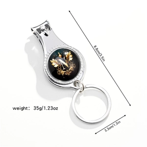 Detail of 3-in-1 multi-functional keychain nail clipper and bottle opener with letter N