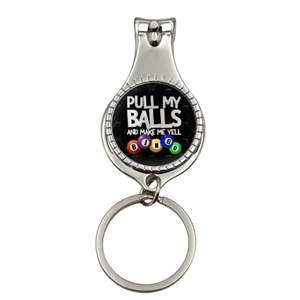 Coupe-ongles porte-clés en alliage de zinc avec boules de bingo et texte humoristique