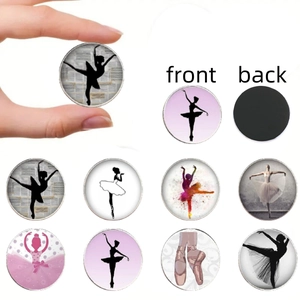 Elegant Ballet Dancer Silhouette Glass Refrigerator Magnets Artistic Dance Theme Office Whiteboard Decorative Magnet