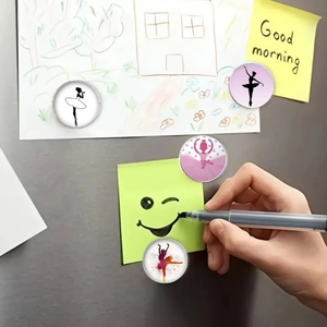 8-piece 25mm ballet theme glass fridge magnets for whiteboards and DIY home decor