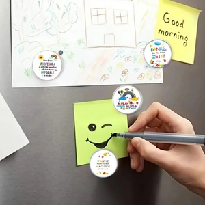 Set of 18 durable 25mm glass magnets with teacher appreciation quotes for whiteboards