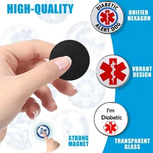 Set 10 calamite da frigo in vetro 25mm per infermieri con simboli medici e croce medica