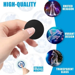 Set of 12 vibrant 25mm zodiac glass fridge magnets with strong magnetic base for whiteboards