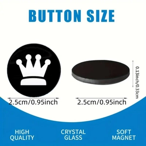 20pcs set of 25mm glass chess pattern magnets with crystal surface for fridges and boards