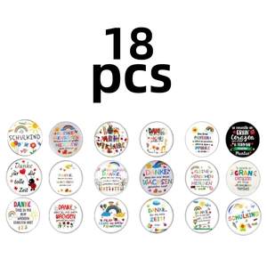 18 pcs set of 25mm glass magnets with colorful inspirational quotes for fridge and whiteboard
