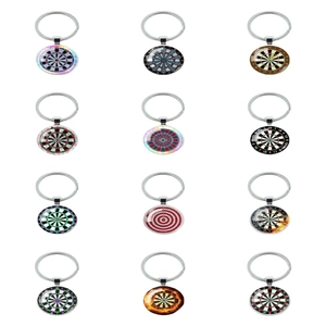 Sports Dartboard Theme Metal Keychain Creative Target Pattern Zinc Alloy Keyring For Car Bag Hanging Decoration Gift
