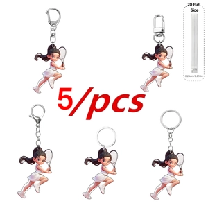 Acrylic Tennis Girl Keychain Cartoon Sporty Character Backpack Ornament Modern Art Design For Women Girls Daily Bag Decoration