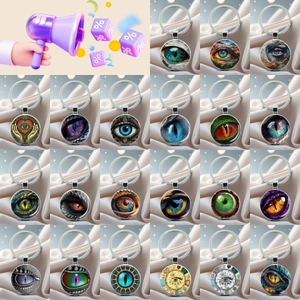 Fantasie Drachenauge Schlüsselanhänger Vintage Zinklegierung Glas Cabochon Kunst Anhänger Mystisch Evil Eye Schlüsselanhänger Für Schlüssel Taschen Schmuck Geschenk