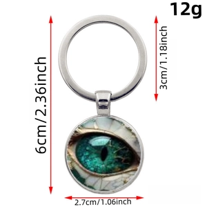6 cm 3D-Augapfel-Schlüsselanhänger mit Metallring und Glasanhänger für den Alltag