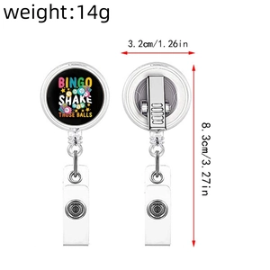 Porte-badge rétractable Bingo avec clip rotatif 360 et boîtier en plastique ABS robuste