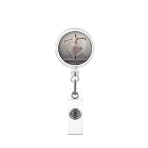 Retractable ballet dancer badge reel holder with swivel clip for nurse ID card