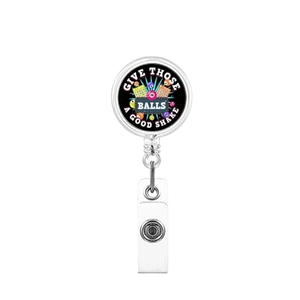 Porte-badge rétractable avec motif graphique Bingo amusant et clip de ceinture robuste