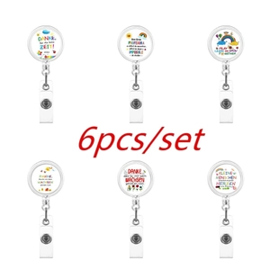 Retractable Badge Reel Holder With Metal Clip Durable Nylon Cord For Nurse Doctor Teacher ID Card Office Supplies