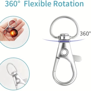 360 degree flexible rotating silver metal lobster clasp keychain with solar system pendant