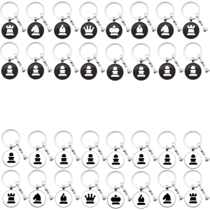 Chess Time Gem Keychain Zinc Alloy Glass Pendant For Car Bag Decoration Vintage Unisex Gift King Queen Knight Rook